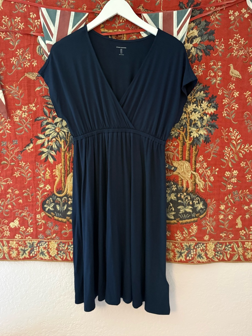 Amazon Essentials Navy Surplice Jersey Dress
